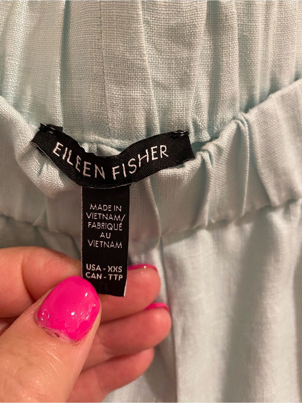 Eileen Fisher Light Aqua Straight Leg Pants - Picture 5 of 6